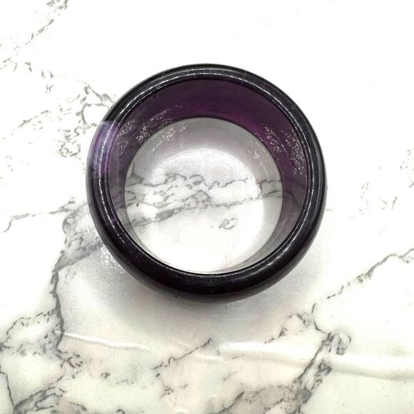 Purple  Bakelite wide bangle bracelet - Picture 2 of 7